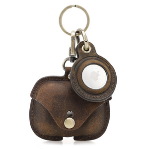 Étui de protection <span class=keywords><strong>Airpods</strong></span> <span class=keywords><strong>Pro</strong></span> en cuir de cheval fou de haute qualité 2 en 1 pour support <span class=keywords><strong>Airtag</strong></span>, cadeau de noël - Product Image 5