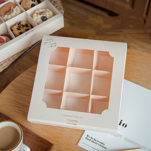 Cajas de pastel de tamaño personalizado 4/6/9 rejilla insertar panadería cartón papel para llevar postre contenedor para goma de mascar <span class=keywords><strong>Sushi</strong></span> repujado - Product Image 6