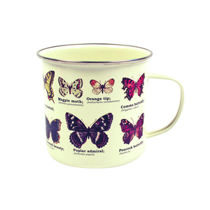 150ml 250ml Hotel ristorante personalizzato colorato giallo al di fuori di caffè su ordinazione della decalcomania di viaggio dello smalto di latta acciaio inox tazza tazza di acqua - Product Image 4