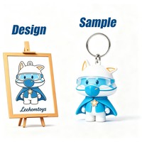 Porte-clés figurine mini Otter Directeur Mignon, pendentif figurine de dessin animé 3D en PVC, Otter de mer bleu Kawaii, Clap de cinéma, Unisexe, Personnalisé OEM
