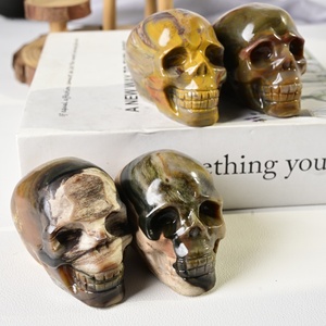Cráneos de Madera Petrificada Pulidos al Estilo Bohemio al por Mayor para Decoración del Hogar Única y Regalos Navideños - Product Image 2