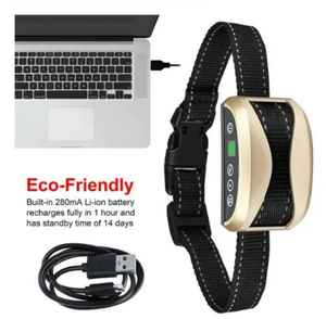 Kalung Pelatihan Anjing Digital Pintar Tahan Air Isi Ulang Emas Perak dengan Layar Digital, Kontrol Gonggongan, Daya Tahan Baterai Lama, Pengisian Daya USB - Product Image 3
