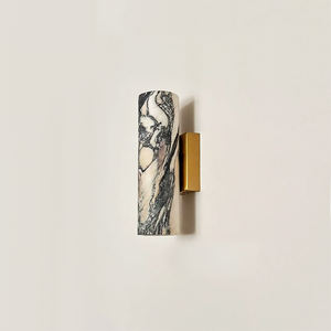 Moderno lusso rotondo decorativo per interni in marmo naturale pietra lampada da parete a LED per comodino camera da letto - Product Image 5