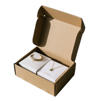 Boîte en papier kraft personnalisée, écologique, recyclable, pliable, en carton ondulé, pour bijoux, cadeaux, envois postaux, emballage d'expédition