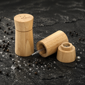 Ensemble de moulin à épices et de <span class=keywords><strong>salière</strong></span> en bambou miniature en gros pour la maison et les restaurants - Product Image 3