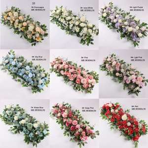 Guirlande de fleurs artificielles pour cérémonie de mariage, chemin de table en roses pour arche de toile de fond, décoration de centre de table de mariage - Product Image 2