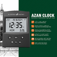 Horloge de table numérique de mosquée de haute qualité, horloge de bureau arabe musulmane, réveil musulman avec écran LCD pour la prière