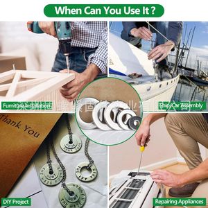 304 Stainless Steel Washer Set 230pcs M3 M12 DIN125 Flat Washers Boxed Assortment Cross Border Supply - Product Image 5