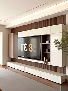 Современная деревянная тумба под телевизор: многофункциональная, с местом для хранения, настенная и напольная установка, экологичный дизайн ручной работы для гостиных и торговых центров - Product Image 3