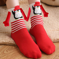 Nouvelles tendances transfrontalières : Chaussettes décontractées de Noël en coton pour l'automne et l'hiver, mi-mollet, avec aimants et pierres magnétiques, colorées