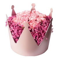 Bouquet de luxe pour la fête des mères, boîte en carton rigide, imperméable, rectangle, couronne de roses, arrangements floraux, laminage mat pour cadeau
