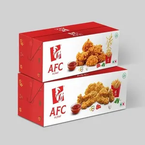 Custom saudi arabia al baik burger french fries fried grilled broasted chicken wing paper boxes fast food packaging gable