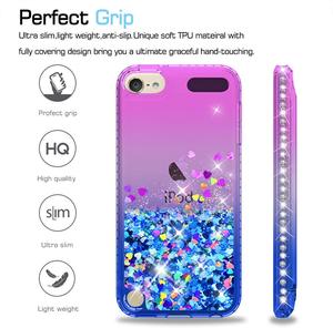 LeYi para <span class=keywords><strong>iPod</strong></span> <span class=keywords><strong>Touch</strong></span> 7 <span class=keywords><strong>Touch</strong></span> 6 <span class=keywords><strong>Touch</strong></span> 5 funda con Protector de pantalla de vidrio templado <span class=keywords><strong>2</strong></span> paquetes niñas 3D brillo líquido lindo estuche transparente - Product Image 2