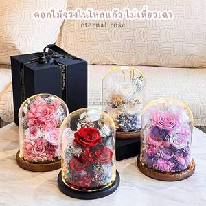Rosas eternas para <span class=keywords><strong>siempre</strong></span> con tallos Flor preservada Rosas naturales preservadas reales en cúpula de cristal - Product Image 2