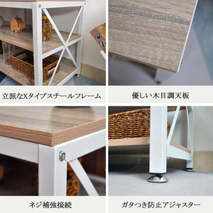 Meuble de rangement pour <span class=keywords><strong>chaussures</strong></span> en chêne et fer, style industriel moderne, 3 niveaux, avec siège, pour salon - Product Image 3