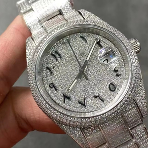 Montre sport et décontractée de luxe, montre mécanique sertie de diamants de haute qualité, mouvement personnalisé - Product Image 1