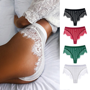 Sexy Women Lace Ruffle Stitching Thongs High Waist G-<b>string</b> Panties Mesh <b>T</b>-shape Underpants - Product Image 4