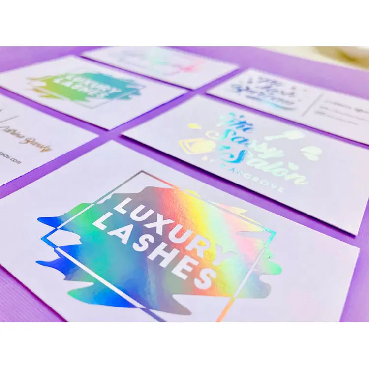 350gsm Custom Print Holographic Iridescent Foil Business Cards