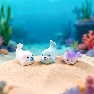 Ornements micro-paysagiques d'animaux marins Weij, accessoires de bricolage pour aquarium, mignons phoques, licornes marines, décoration de bonsaï - Product Image 4