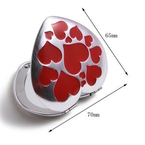 Promotional Gift Custom Logo Lady Pocket Heart Shape Mini <b>Compact</b> Unbreakable Makeup <b>Mirror</b> - Product Image 5