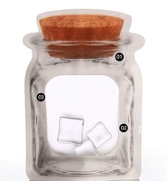 Sachet Doypack transparent biodégradable en PE, à fond plat, avec fermeture zip, imprimé à l'eau, vierge, pour sucre en conserve