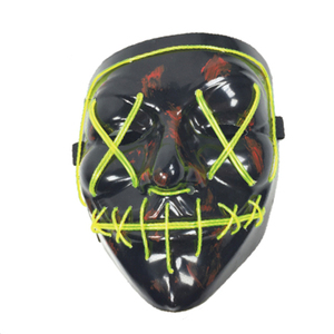 Venta caliente máscara de Halloween LED máscara brillante Negro V palabra con sangre horror pieza facial - Product Image 6
