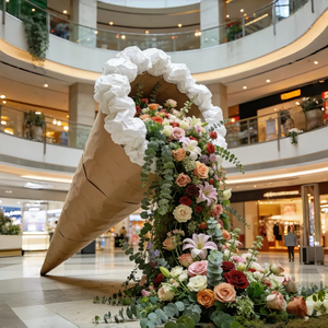 Decoración Floral <span class=keywords><strong>de</strong></span> FRP para Interiores y Exteriores, Estatua <span class=keywords><strong>de</strong></span> Arte Floral <span class=keywords><strong>de</strong></span> Fibra <span class=keywords><strong>de</strong></span> Vidrio Personalizada, Escultura Gigante <span class=keywords><strong>de</strong></span> Mano Sosteniendo una Flor - Product Image 2