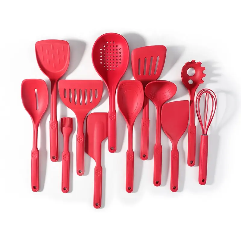 Upgrade 12pcs In 1 Silicone Cooking Utensils Set Turner Spatula Spoon Brush Whisk Kitchen Utensil Gadgets Tools