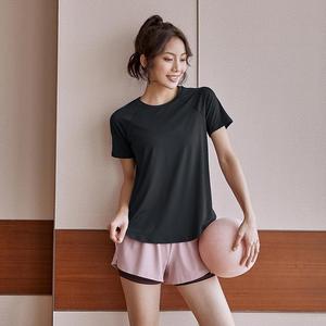 Camisetas deportivas de manga corta para mujer, ropa holgada personalizada para entrenamiento, Yoga, cómoda, activa, gimnasio
