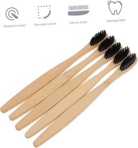 Juego de Cepillos de Dientes de Carbón de Bambú 100% Biodegradables y Ecológicos de Marca Privada para Adultos y Niños - Product Image 3