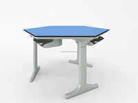 Banc de laboratoire scolaire, table de travail scientifique, mobilier de laboratoire, banc scolaire, table hexagonale