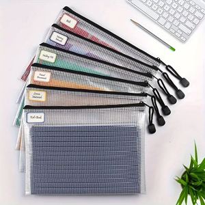 Custom Heavy Duty A4 PVC Presentation Folder Clear Mesh Zipper <b>Pouch</b> Large Capacity Document Organizer Office School Supplies - Product Image 1