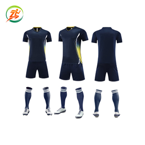 Aanpasbaar teamnaam voetbaltenue 100% polyester ademende stof hittetransfer bedrukt kleurenblokpatroon kort - Product Image 5