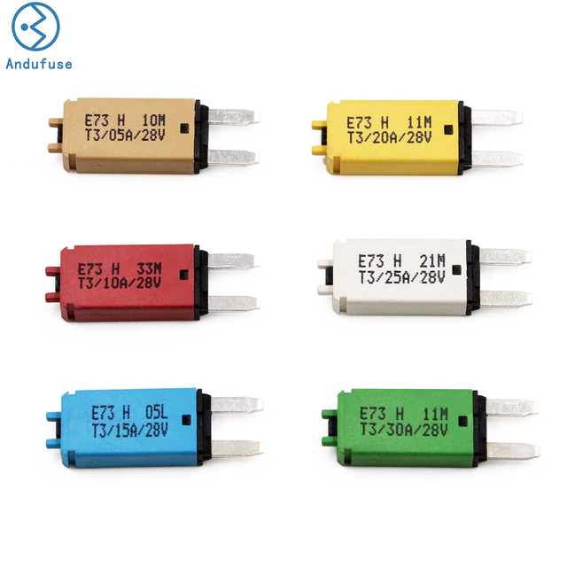 ATM Circuit Breaker Fuse Blade-Style Manual Reset 5A, 10A, 15A, 20A, 25A, 30A Mini Type 3 Fuses Breakers