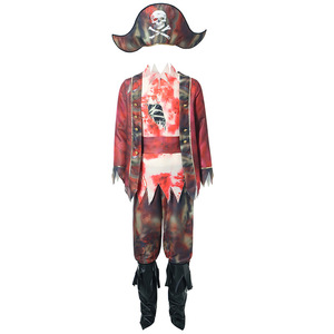 Costumes de pirate sanglant pour hommes Halloween, costumes de fantôme squelette capitaine pour adultes, cosplay, carnaval, jeu de rôle sur scène, robe de fête de bar - Product Image 5