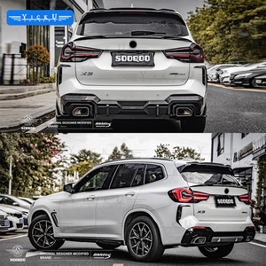 YICKU nouveauté pour BMW <span class=keywords><strong>X3</strong></span> G01 X3M G08 LCI <span class=keywords><strong>2023</strong></span> + mise à niveau SOOQOO Style sec en Fiber de carbone Kit de carrosserie avant lèvre arrière grille de diffuseur - Product Image 3