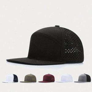 Casquette de baseball de sport d'extérieur de haute qualité, imperméable, avec trous découpés au laser, casquette snapback à 7 panneaux - Product Image 1