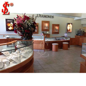 Kiosque à bijoux centre commercial de luxe comptoir en verre plaqué or personnalisé bijouterie vitrine 1688 achats en ligne bijoux ensembles - Product Image 2