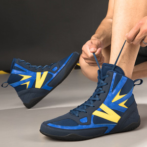Chaussures de boxe montantes en maille respirante à lacets pour l'entraînement, le combat et la gym - Product Image 4