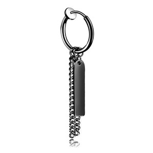 Boucles <span class=keywords><strong>d</strong></span>'oreilles vintage en chaîne pour femmes, bijoux à clip en acier inoxydable, vente en gros - Product Image 3