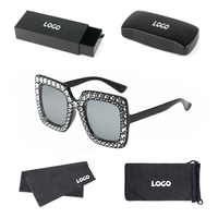 Lunettes de soleil unisexes rectangulaires à monture complète, protection UV400, style ciel étoilé, grand cadre plaqué diamant, style européen et américain, best-seller