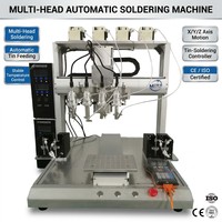 Machine à souder automatique à plusieurs têtes (4 têtes) avec robot d'alimentation de précision à 3 axes, système de soudage de bureau pour l'électronique