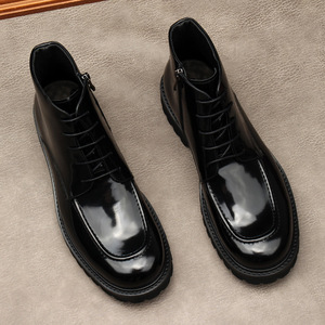 Botas de Trabajo de Hombre Estilo Británico JiuZhou C1229-23 Hechas a Medida, Punta Puntiaguda, Parte Superior de Cuero Genuino, Antideslizantes - Product Image 4