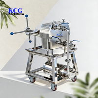 Laboratorium Kleine Enkelzak Cilindrische Filterpers Nieuw RVS 304/316 Fruitwijn Plaatframe Filter 2 GPM 40 PSI