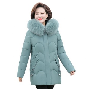 Vêtements pour mères, vêtements mi-longs, nouvelle taille grande, vêtements pour femmes d'âge moyen et âgées, manteau d'hiver - Product Image 1