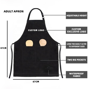 CHANGRONG <span class=keywords><strong>Tablier</strong></span> de cuisine sans manches de <span class=keywords><strong>chef</strong></span> adulte résistant aux gouttes d'eau noir personnalisé pour boulangers - Product Image 2