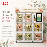 Distributeur automatique de fleurs fraîches réfrigérées intelligent, directement de l'usine, pour la vente au détail en libre-service 24h/24