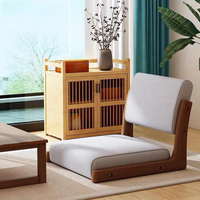 Vente en gros de tatami japonais en bois chaise de thé sans jambes chaise de plancher en bois massif avec support arrière