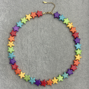 Nuova Collezione 2026: <span class=keywords><strong>Collana</strong></span> Artigianale con Perline Turchesi a Stella Arcobaleno da 15mm per Donne e Ragazze, Ideale per Vacanze Estive in Spiaggia - Product Image 3