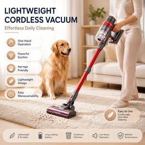 Aspiradora Inalámbrica OEM con Motor sin Escobillas de 20000 Pa, Ligera, con Luces LED para Limpieza de Pisos, Alfombras y Pelo de Mascotas - Product Image 1